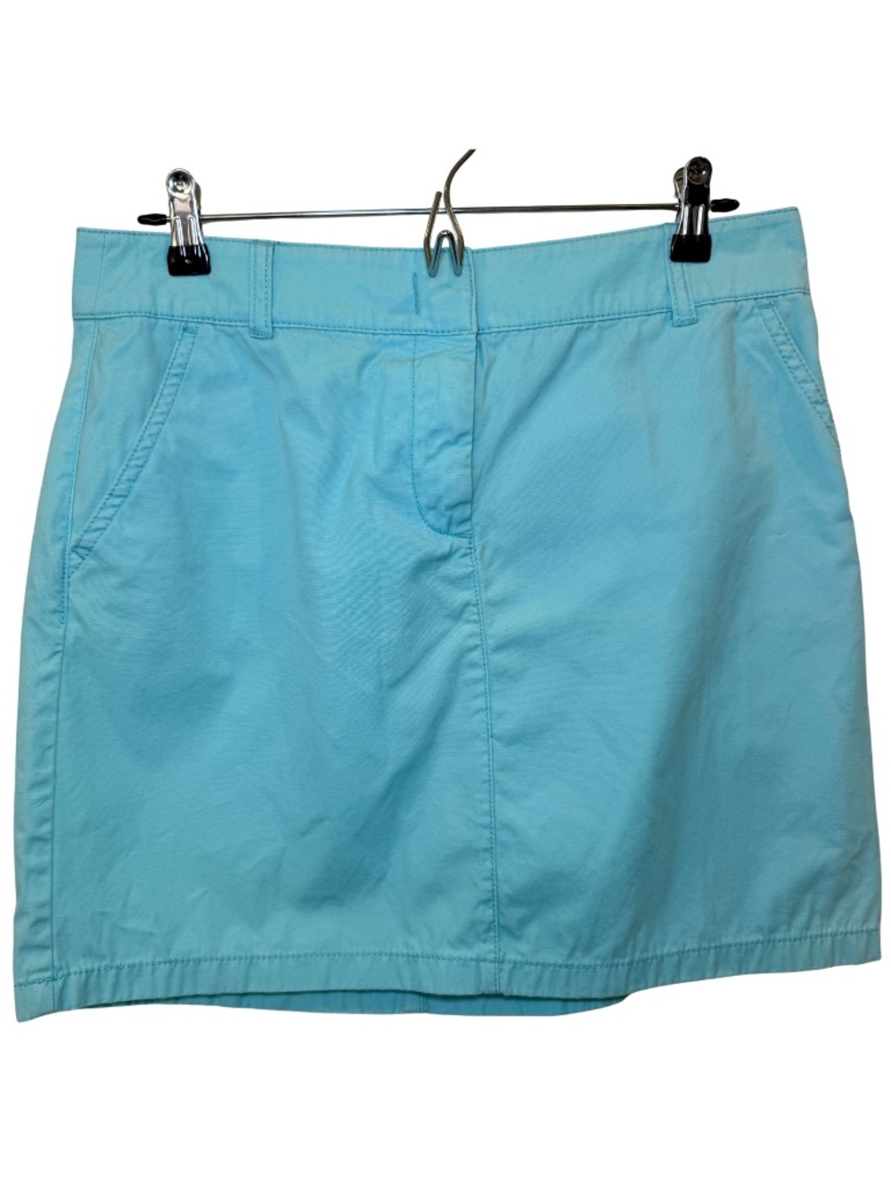 J.Crew Women's Aqua Blue Cotton Chino Mini Skirt | Size 8 | EUC